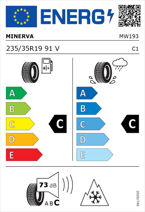 Tyre Label for Minerva S210 235/35R19 91V
